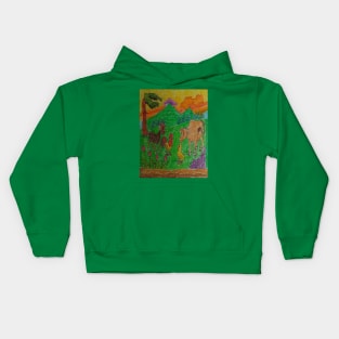 cow goat chicken Kids Hoodie